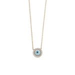 Round Eye Necklace – 9K Gold and Zircon