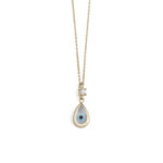 Evil Eye Teardrop Necklace – 9K Gold