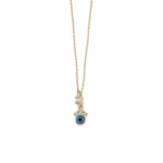 Dainty Blue Eye Necklace – 9K Gold
