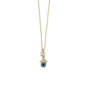Dainty Blue Eye Necklace – 9K Gold