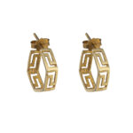 Meander Polygon Earrings - 14K Gold