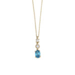 Blue Stone Dangle Necklace – 9K Gold