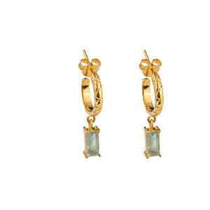 Apatite Hoop Earrings - Sterling Silver and Gold Plated