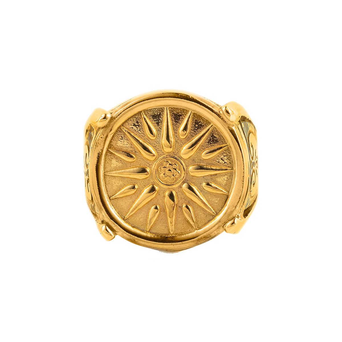 Δαχτυλίδι με τον Ήλιο της Βεργίνας - Ασήμι και επιχρυσωμένo - GREEK ROOTS