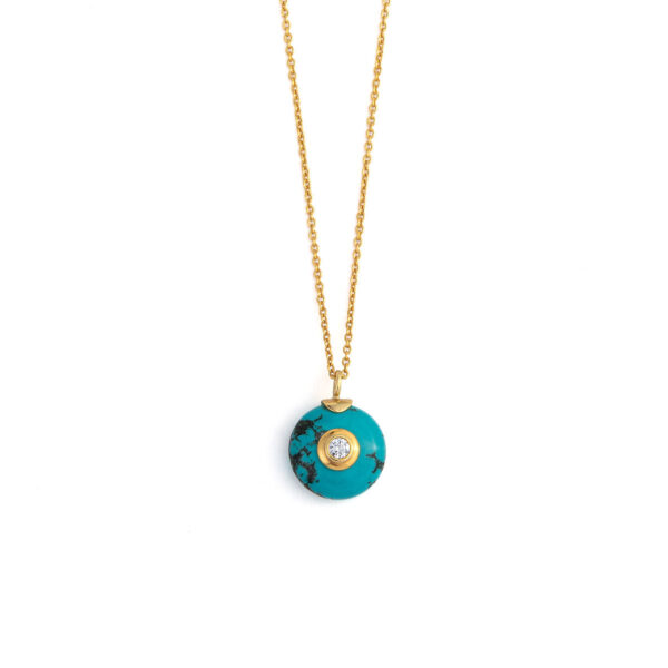 Round Turquoise Eye Necklace