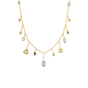 Blue Topaz and Tourmaline Necklace