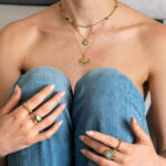 Heart Aquamarine Necklace in 925 Sterling Silver and GoldPlated - Image 2