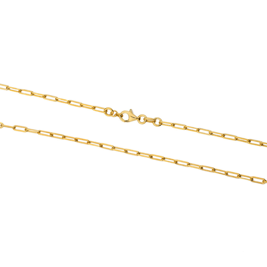 PON-AL-07224014gp Paperclip Chain Sterling Silver and Gold Plated