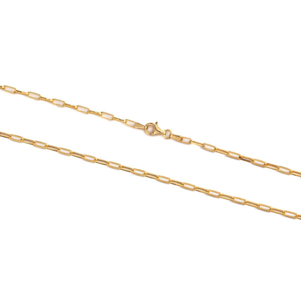 Paperclip Chain Sterling Silver and Gold Plated 50 cm