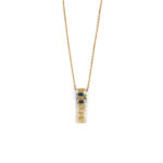 Greca Lace Pendant with Blue Stone