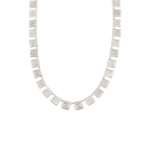 Greek Key Lace Silver Necklace