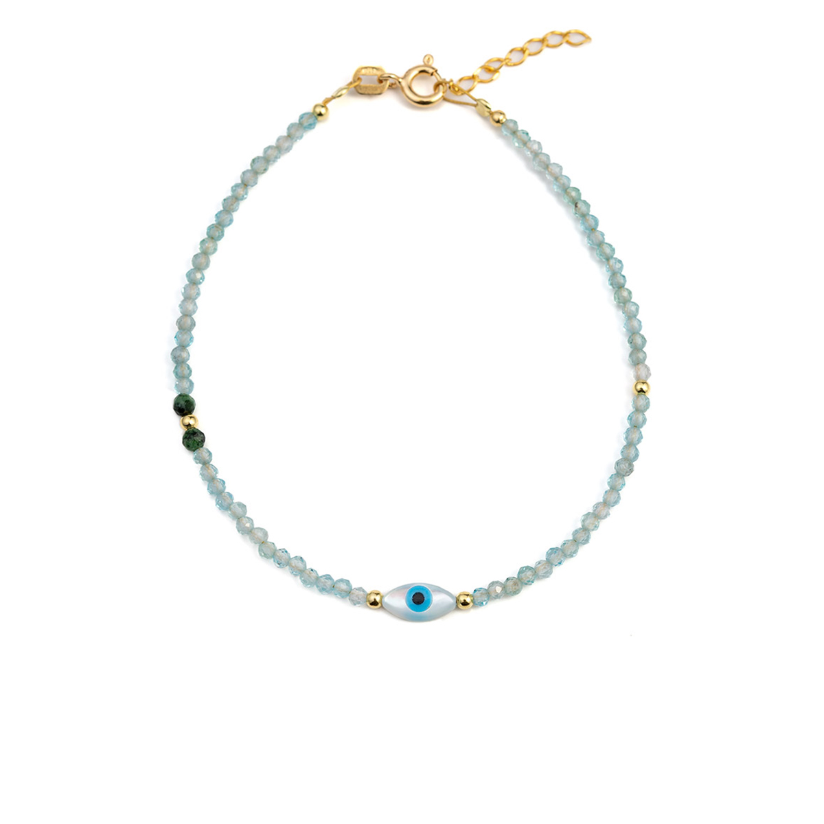 evil eye bracelet - aqua evil eye bracelet - aqua