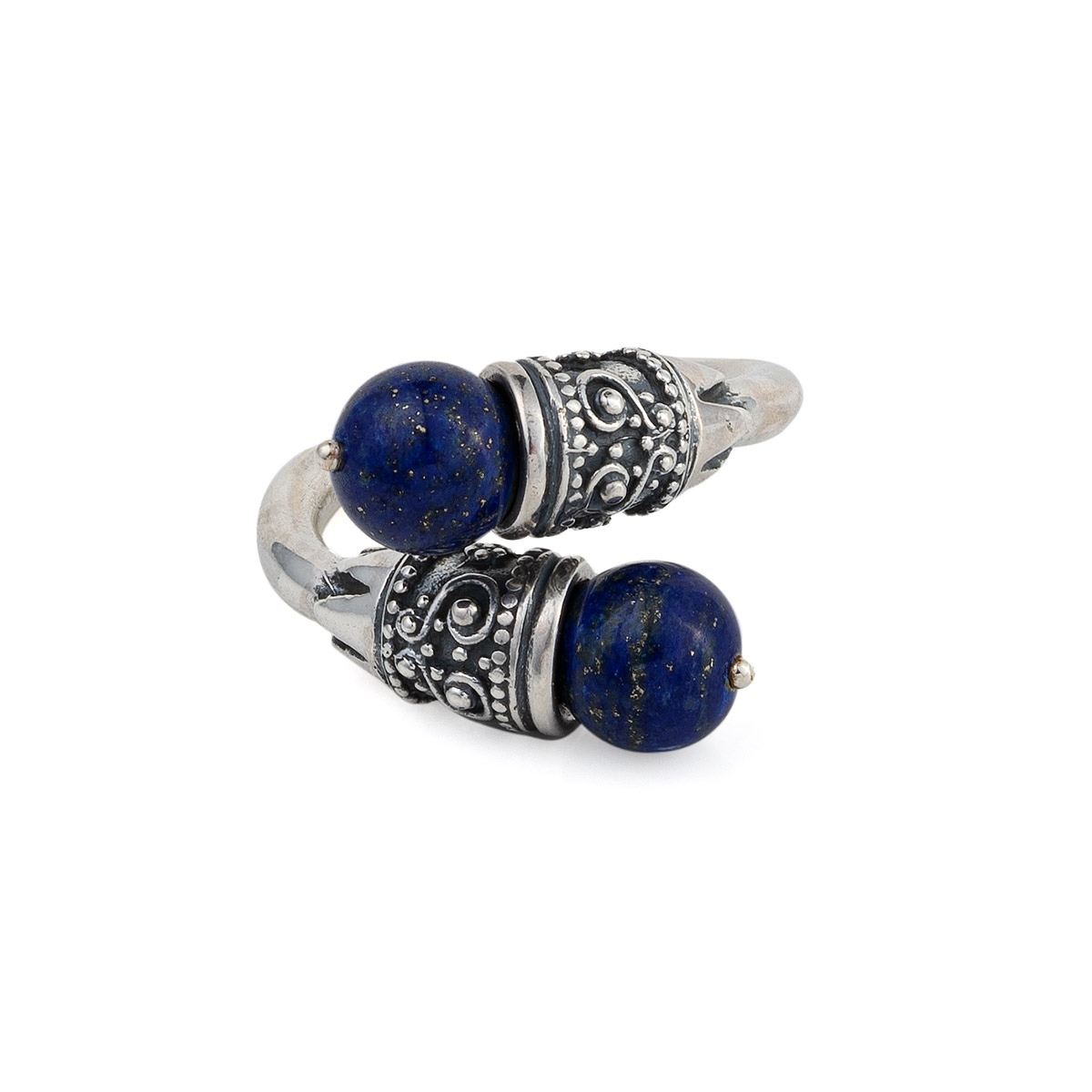Byzantine Lapis Lazuli Ring - 925 Sterling Silver - GREEK ROOTS