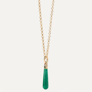 PDPAOLA Green Aventurine Large Drop Pendant