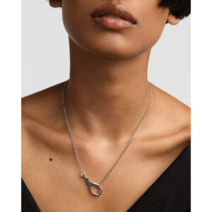 PDPAOLA Stacker Clasp Silver Chain Necklace