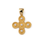 14K Gold Zircon Cross