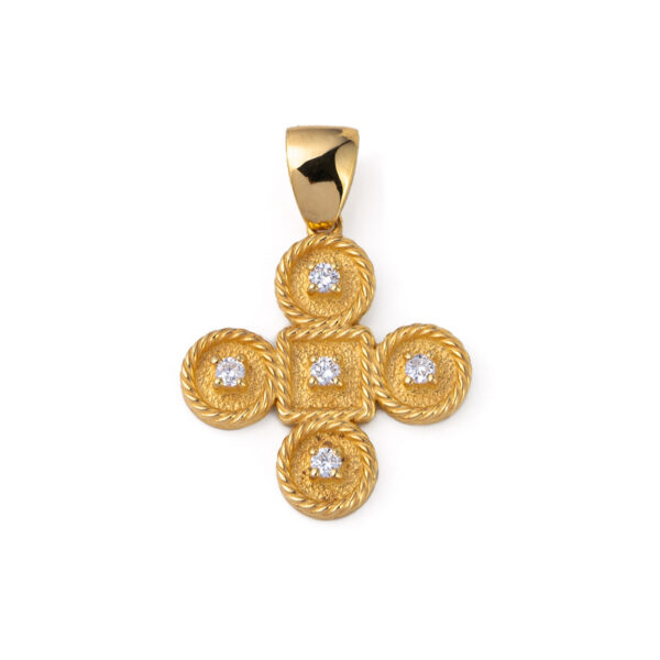 14K Gold Zircon Cross