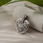 Gerochristo - Garden Shadows Big Heart Pendant in Sterling Silver - Image 4