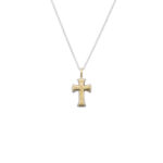 Gerochristo - Tiny Byzantine cross in 18K Gold and Sterling Silver