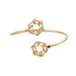 Blue Opal Olive Wreath Bracelet - 925 Sterling Silver and Gold Plated