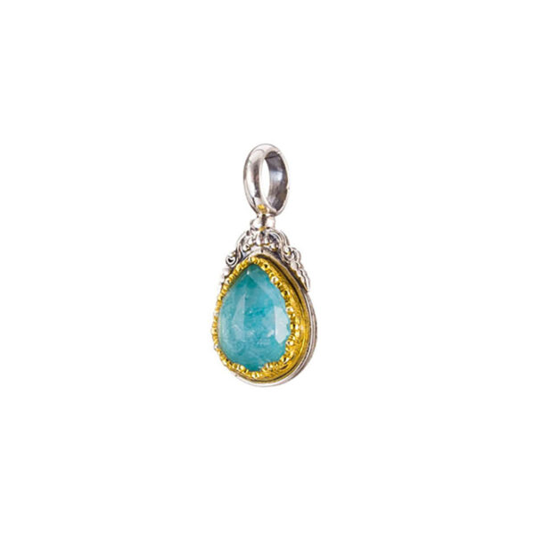 Gerochristo - Iris pendant in Sterling Silver with Amazonite
