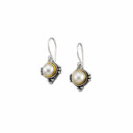 Gerochristo - Semeli Earrings in Sterling Silver and Gold plated with Pearl