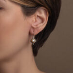 Gerochristo - Semeli Earrings in Sterling Silver and Gold plated with Pearl