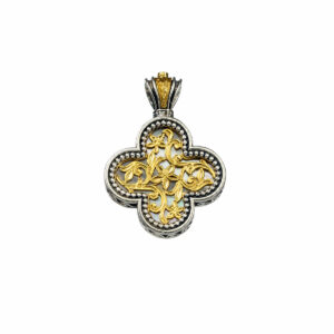 Gerochristo - Cross in sterling silver with Gold plated parts and mother of pearl