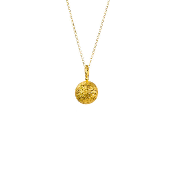 Kallisto round pendant in Gold plated silver 925