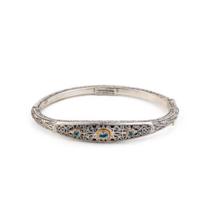 Gerochristo - Mediterranean Bracelet in 18K Gold and Sterling Silver with Blue Topaz
