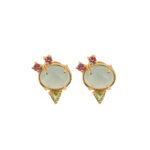 Aqua Chalcedony Stud Earrings