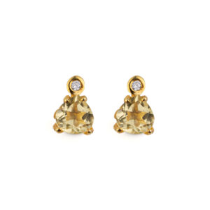 Lemon Quartz Stud Earrings