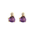 Amethyst Zircon Stud Earrings