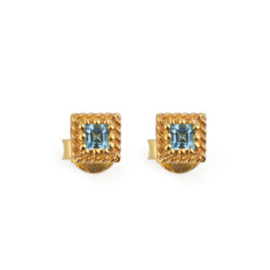 Blue Topaz Stud Earrings