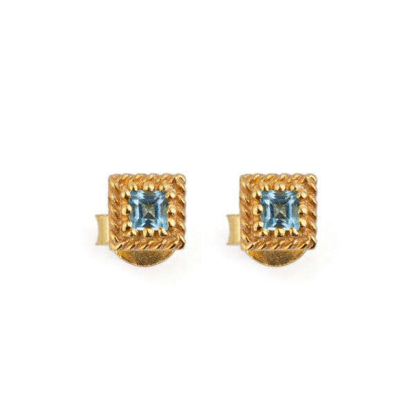 Blue Topaz Stud Earrings