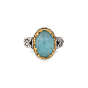 Gerochristo – Dione ring in sterling silver with Amazonite