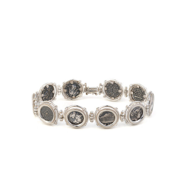 Greek Coins Bracelet 925 Sterling Silver
