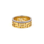 Greek Key Zircon Band Ring