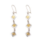 Triple Greek Key Drop Earrings