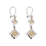 Double Greek Key Drop Earrings