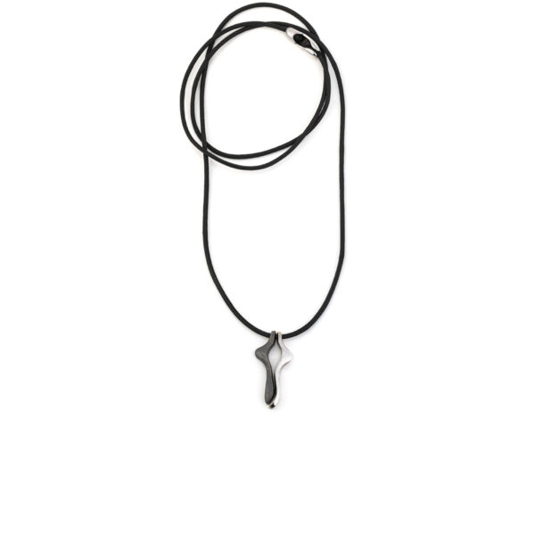 Black Cord Open Cross Necklace
