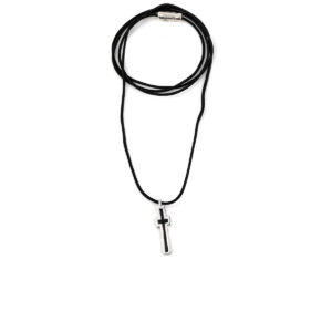Black Cross Cord Necklace