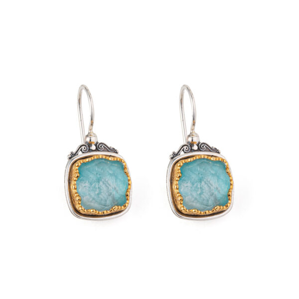 Gerochristo - Iris Earrings in Sterling Silver with Amazonite