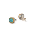 Gerochristo - Iris Square Stud Earrings with Doublet Stones - Image 7