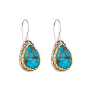 Gerochristo - Iris Earrings in Sterling Silver with Turquoise Copper
