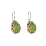 Gerochristo - Iris Earrings in Sterling Silver with Green Turquoise Copper