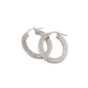 Engraved Meander Hoop Earrings