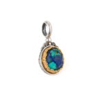 Gerochristo - Iris pendant in Sterling Silver with Malachite