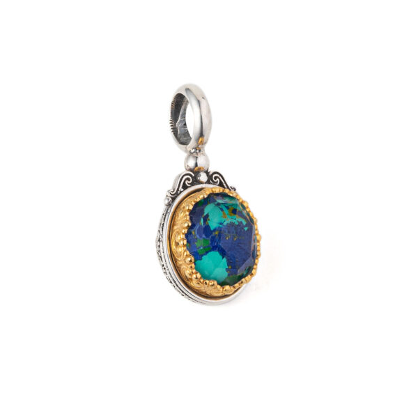 Gerochristo - Iris pendant in Sterling Silver with Malachite