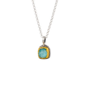 Gerochristo - Dione square pendant with Amazonite